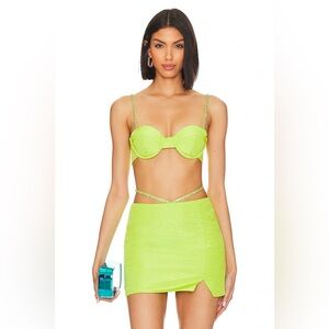 NWT Camila Coelho Crystal Bralette in Apple Green